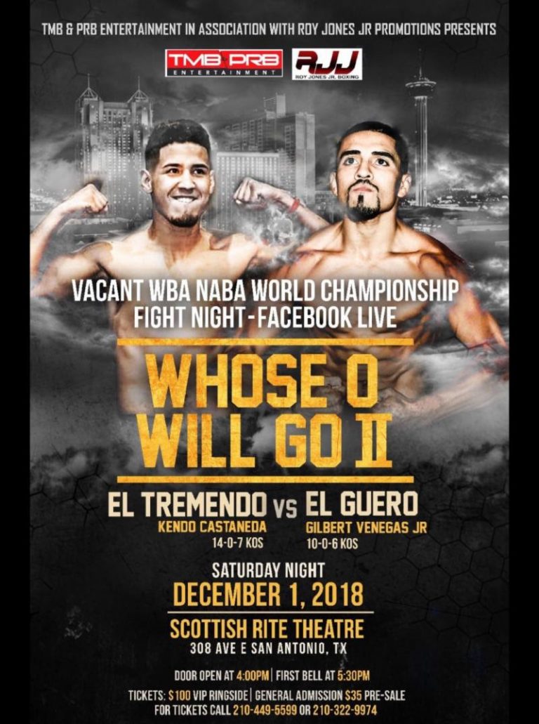 Kendo Castaneda and Gilbert Venegas Jr. Clash for NABA Super Lightweight Title December 1st in San Antonio – BREAKING BOXING NEWS