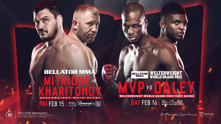MATT MITRIONE VS. SERGEI KHARITONOV: Bellator Returns to Mohegan Sun Arena for Massive Doubleheader on February 15 & 16 – Breaking MMA News