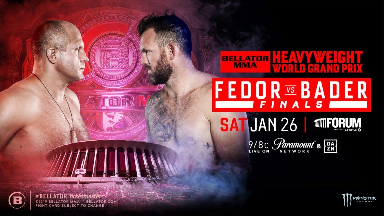 Full Fight Card Announced for Bellator 214: Fedor vs. Bader on Saturday, Jan. 26 – Breaking MMA News