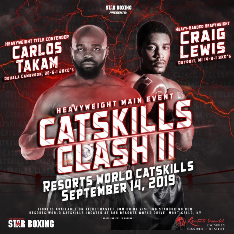 CARLOS TAKAM Ready for War – Catskills Clash II on September 14th – Boxing News