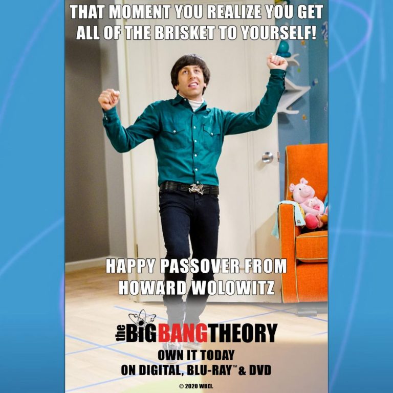 Happy Passover From Howard Wolowitz – BIG BANG THEORY on Digital, Blu-ray & DVD – TV News