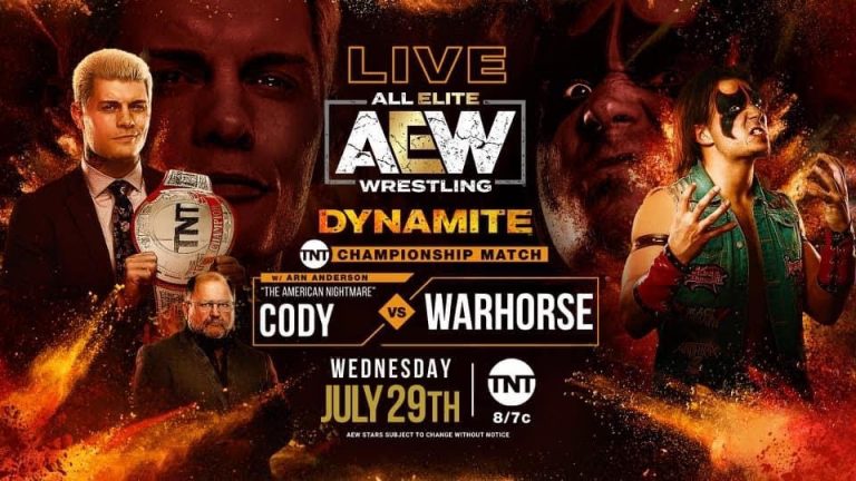 Cody Rhodes (With Arn Anderson) VS Warhorse – TNT Championship Match: AEW Dynamite (7/29) LIVE RESULTS & REVIEW – PRO WRESTLING NEWS