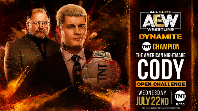 Cody Rhodes OPEN CHALLENGE ANSWERED – Eddie Kingston NO DQ Match – TNT Championship Title Match: AEW Dynamite (7/22) – Live Results & Pro Wrestling News