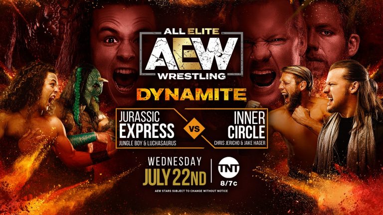 Jurassic Express (With Marko Stunt) VS Chris Jericho & Jake Hager (of the Inner Circle): AEW Dynamite (7/22) – Live Results & Pro Wrestling News