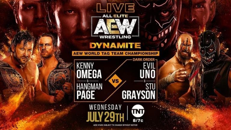 Kenny Omega & Hangman Page VS Evil Uno & Grayson of the Dark Order (With Mr. Brodie Lee) – Tag Team Title Match: AEW Dynamite (7/29) Preview & PRO WRESTLING NEWS