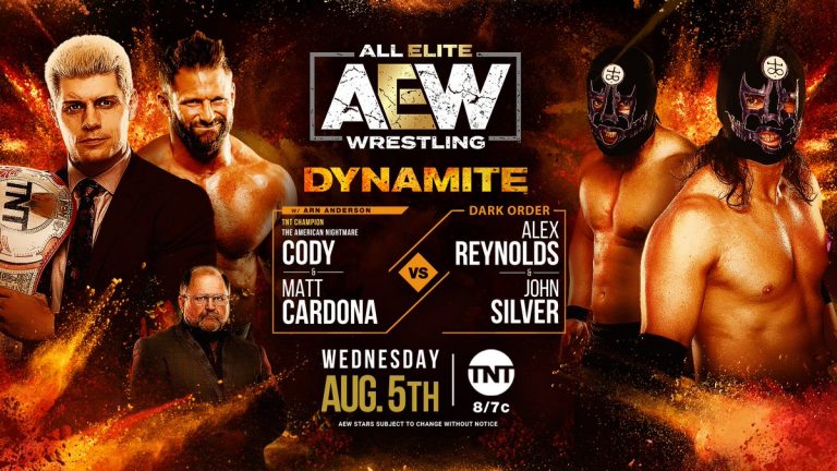 Cody Rhodes (With Arn Anderson) & Matt Cardona VS John Silver & Alex Reynolds (DARK ORDER) – Tag Team Match: AEW Dynamite (8/5) LIVE RESULTS & PRO WRESTLING NEWS