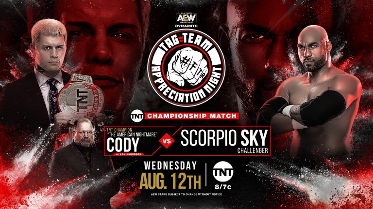 Cody Rhodes (With Arn Anderson) VS Scorpio Sky – TNT Championship Match: AEW Dynamite (8/12) – LIVE RESULTS & PRO WRESTLING NEWS