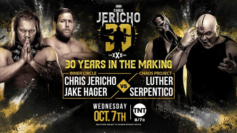 Chris Jericho & Jake Hager (Inner Circle) VS Luther & Serpentico – Tag Team Action: AEW Dynamite (10/7) – Preview & PRO WRESTLING NEWS