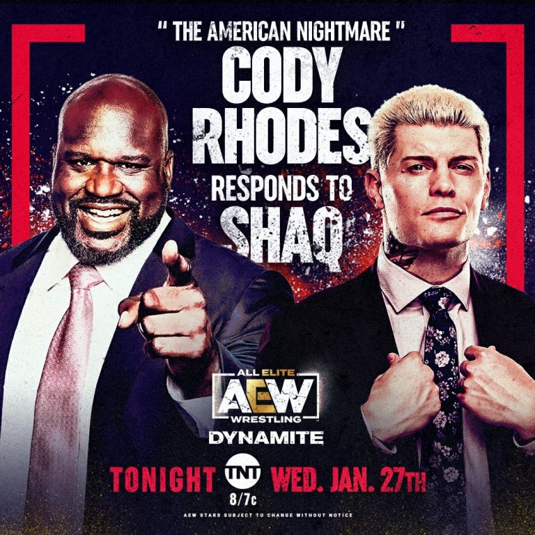 Cody Rhodes (With Arn Anderson) Answers the Shaq Challenge: AEW Dynamite (1/27) – Live Results & PRO WRESTLING NEWS