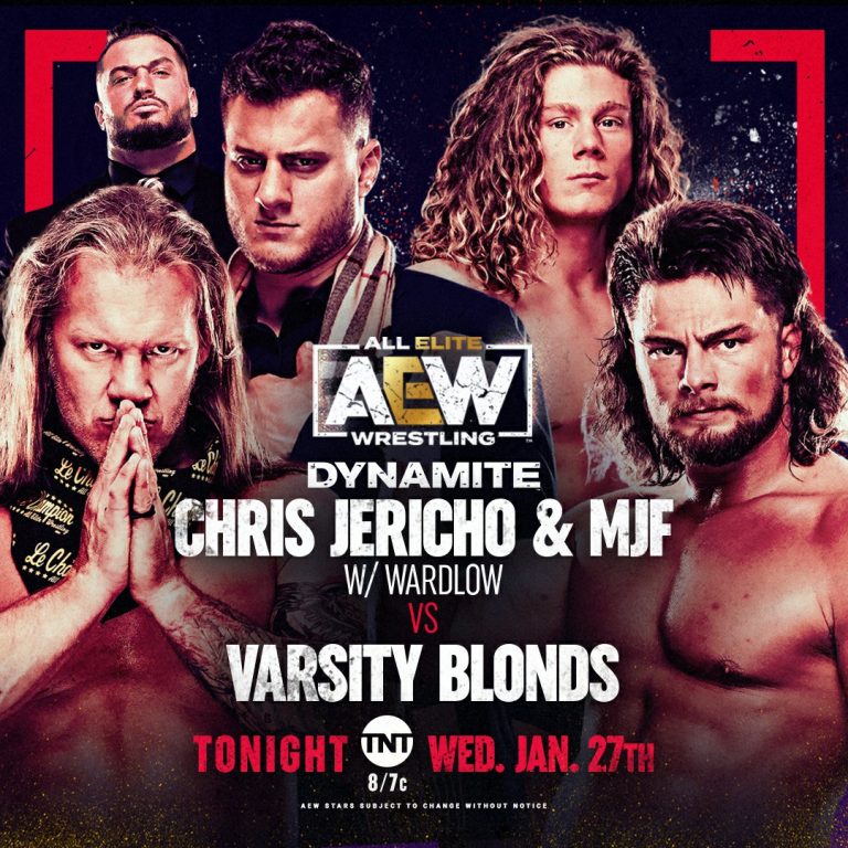 Chris Jericho & MJF VS Varsity Blonds – TAG TEAM ACTION: AEW Dynamite (1/27) – Live Results & PRO WRESTLING NEWS