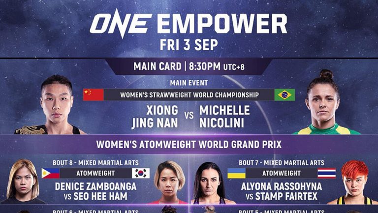 ONE: EMPOWER Full Live Card Announced for September 3rd – MMA News